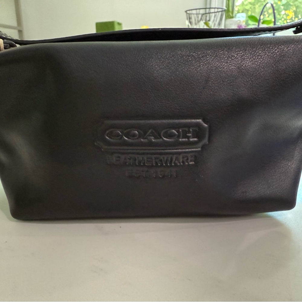 Small Black Coach Black Leather Bag